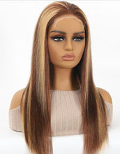 Load image into Gallery viewer, 5x5 highlight honey blonde and brown glueless lace wig
