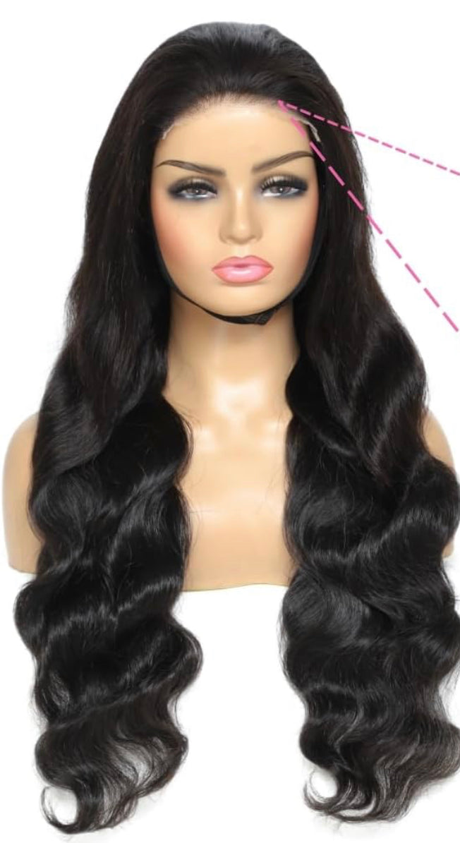 5x5 glueless natural black lace wig